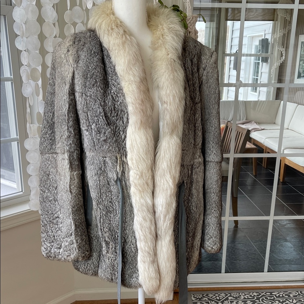 Gray and Cream Teddy Jacket